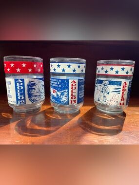 Commemorative patriotic Apollo glass tumblers